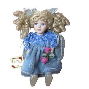 VTG Dan Dee Collector's Choice Porcelain Moving Musical Doll Plays Green Sleeves